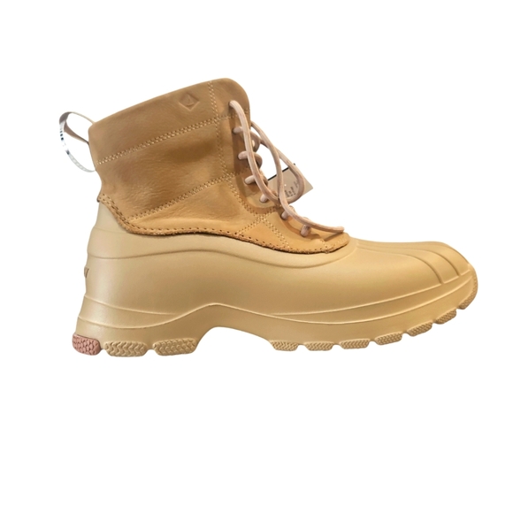 SPERRY  Women's Duck Float Lace-up Rain Snow Boots Tan color Waterproof Size 10 - Picture 1 of 10